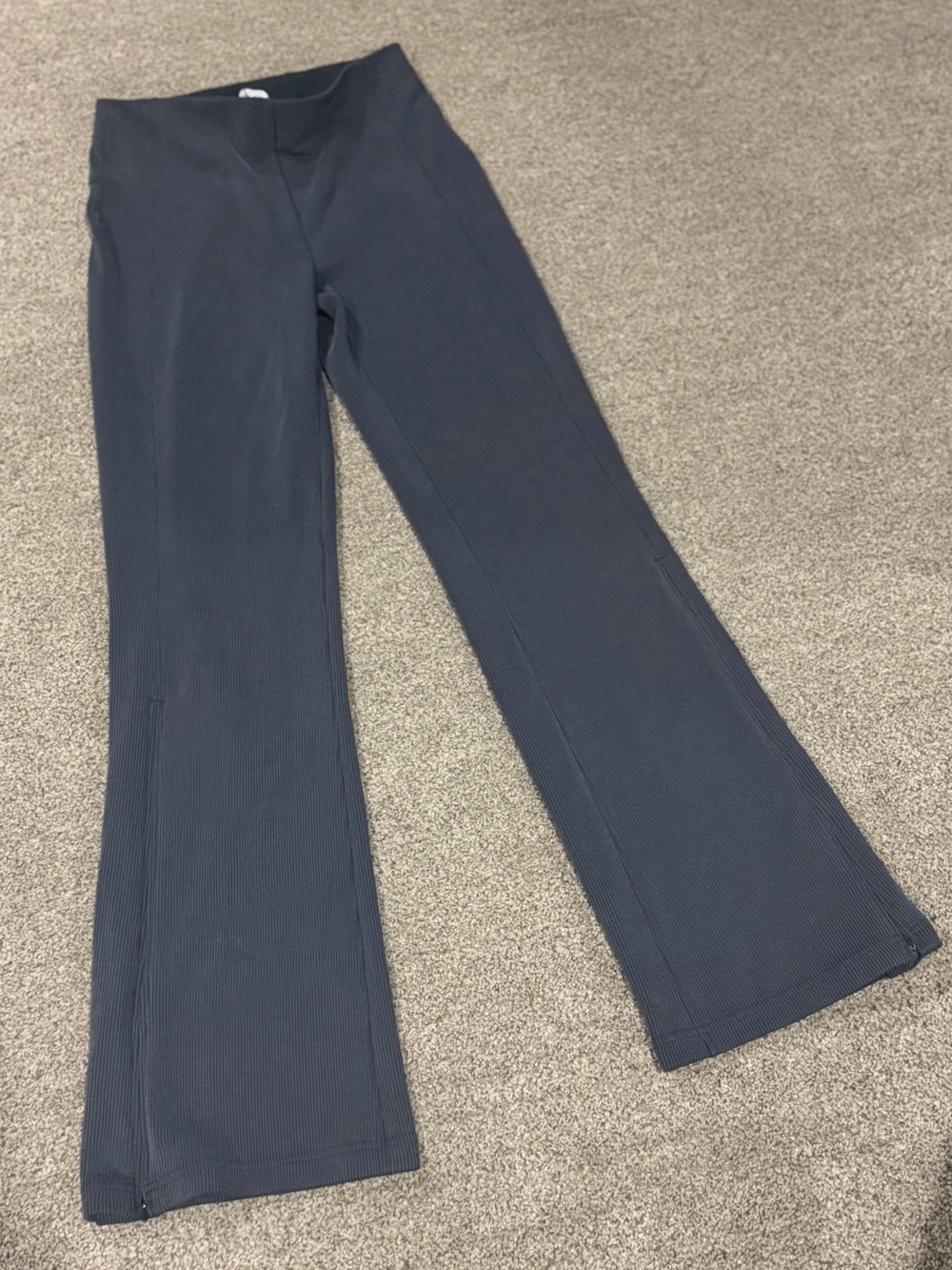 Lululemon athletica Charcoal Ribbed High-Waist Flare Pants